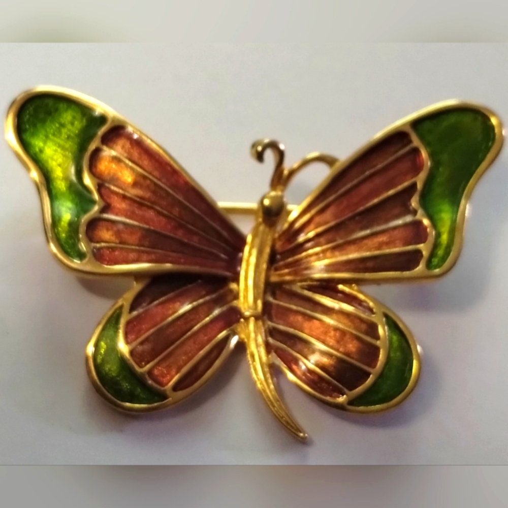 Vtg MFA Museum of Fine Arts Boston Enamel Butterfly Pin Brooch